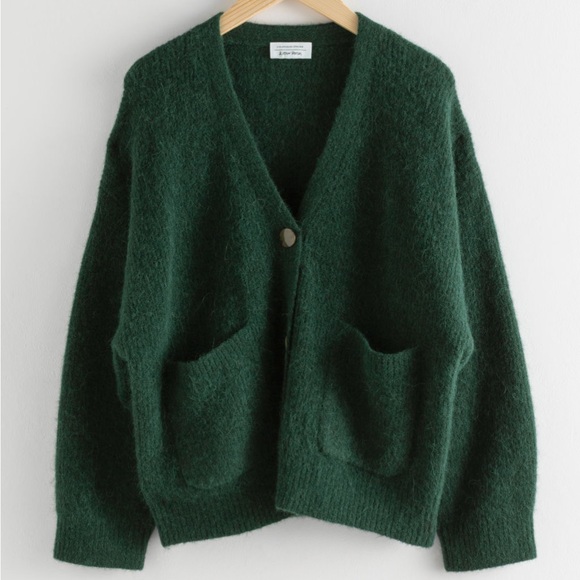 & Other Stories Sweaters - & Other Stories Dark Green Wool Cardigan